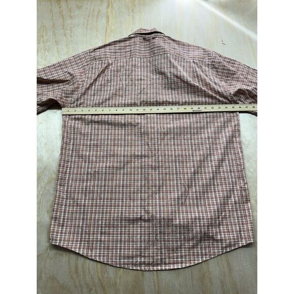 ExOfficio Mens Short Sleeve Button Down Shirt Orange Plaid Size Large - Picture 6 of 6